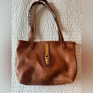 Everyday Leather Tote in Cognac Brown